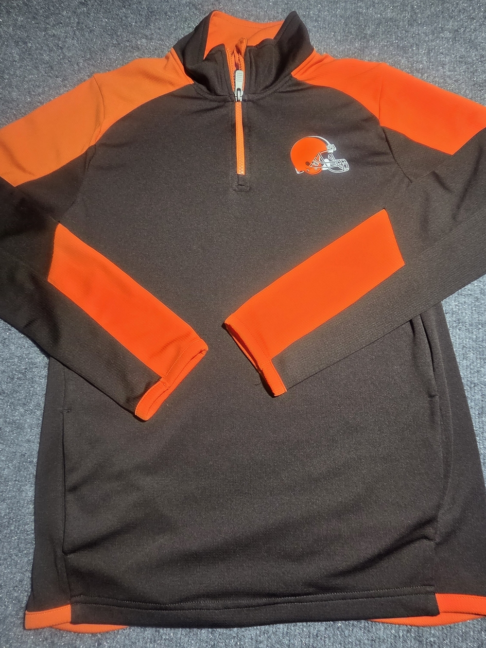 NFL Team Apparel Cleveland Browns Youth Large (14/16) 1/4 Zip Pullover Sweatshir